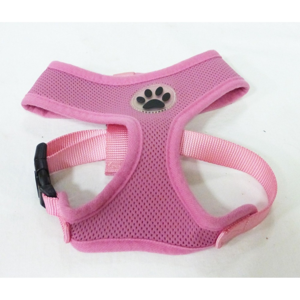Small dog harness soft mesh M set of 4 pink and white size 2 shoe - Picture 4 of 5